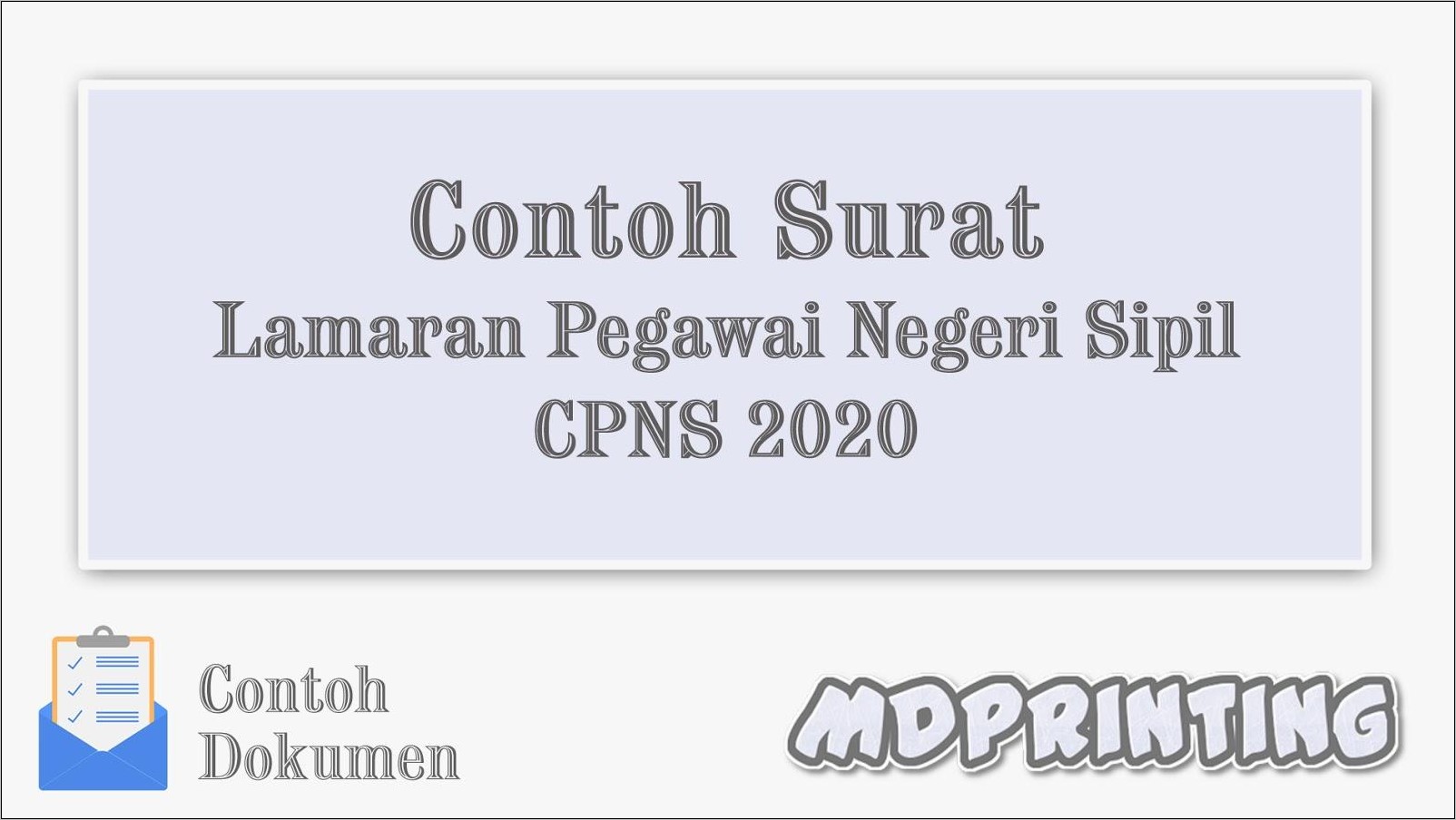 Contoh Surat Lamaran Kerja Resmi Untuk Cpns