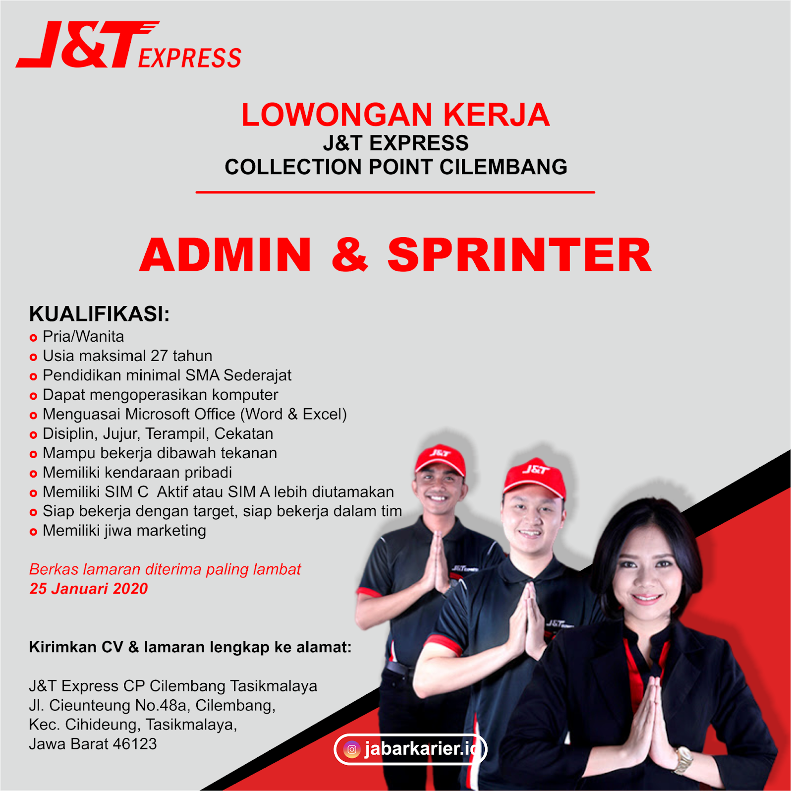 Contoh Surat Lamaran Kerja Sprinter J&t