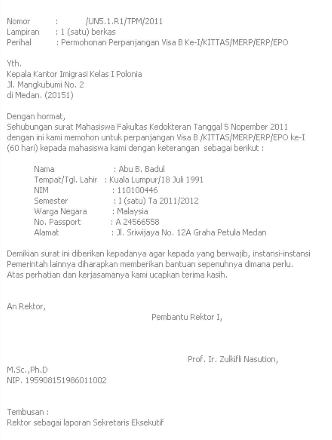 Contoh Surat Lamaran Kerja Tpm