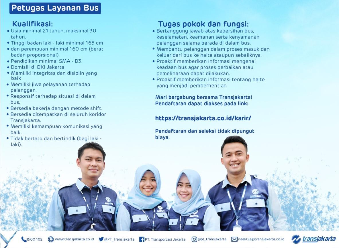 Contoh Surat Lamaran Kerja Transjakarta Petugas Layanan Bus