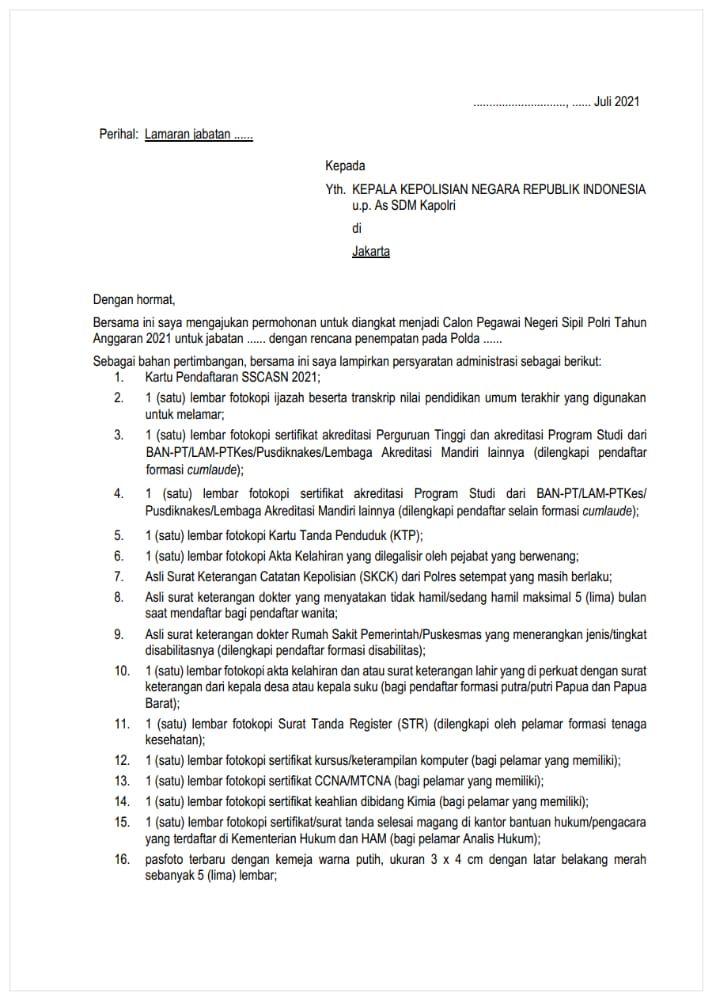 Contoh Surat Lamaran Kuningan Jawa Barat