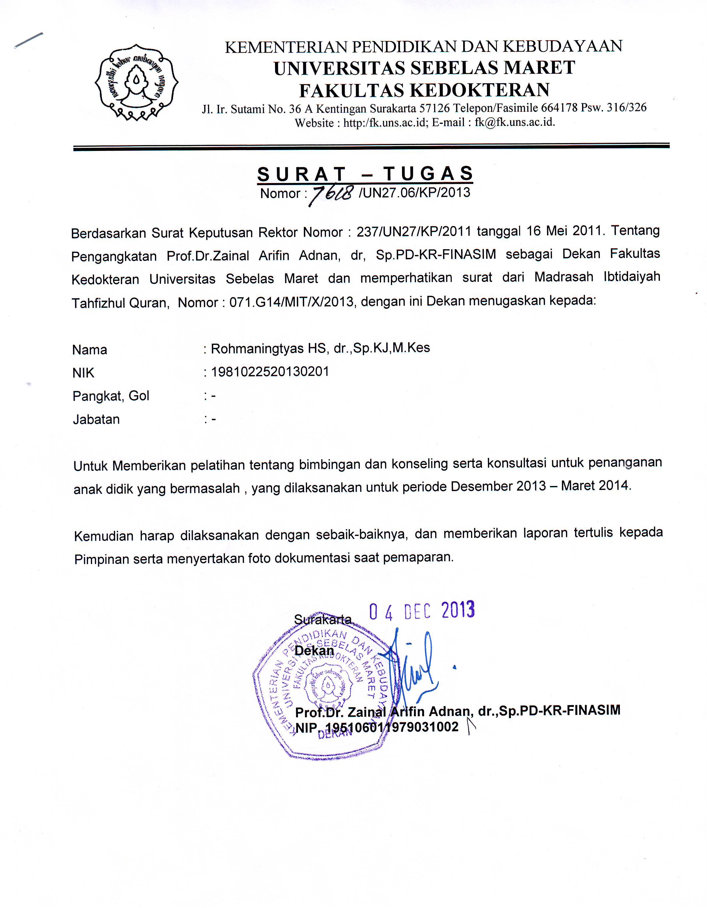 Contoh Surat Lamaran Mengajar Dosen