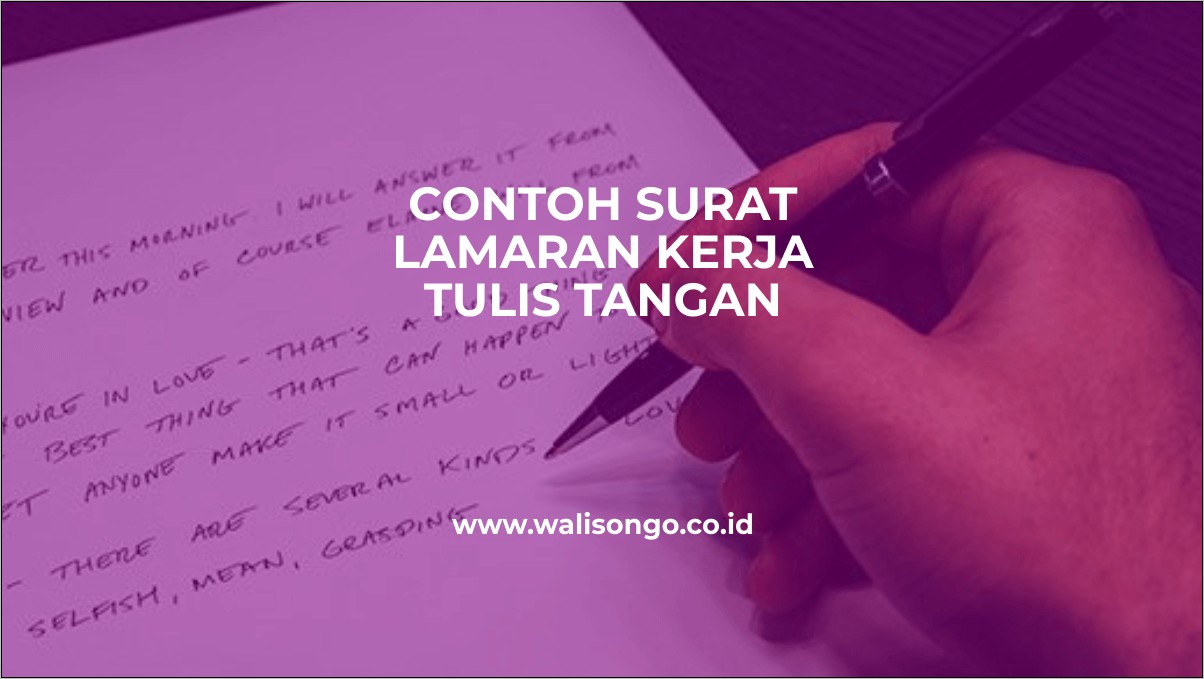 Contoh Surat Lamaran Pekerjaan Tulis