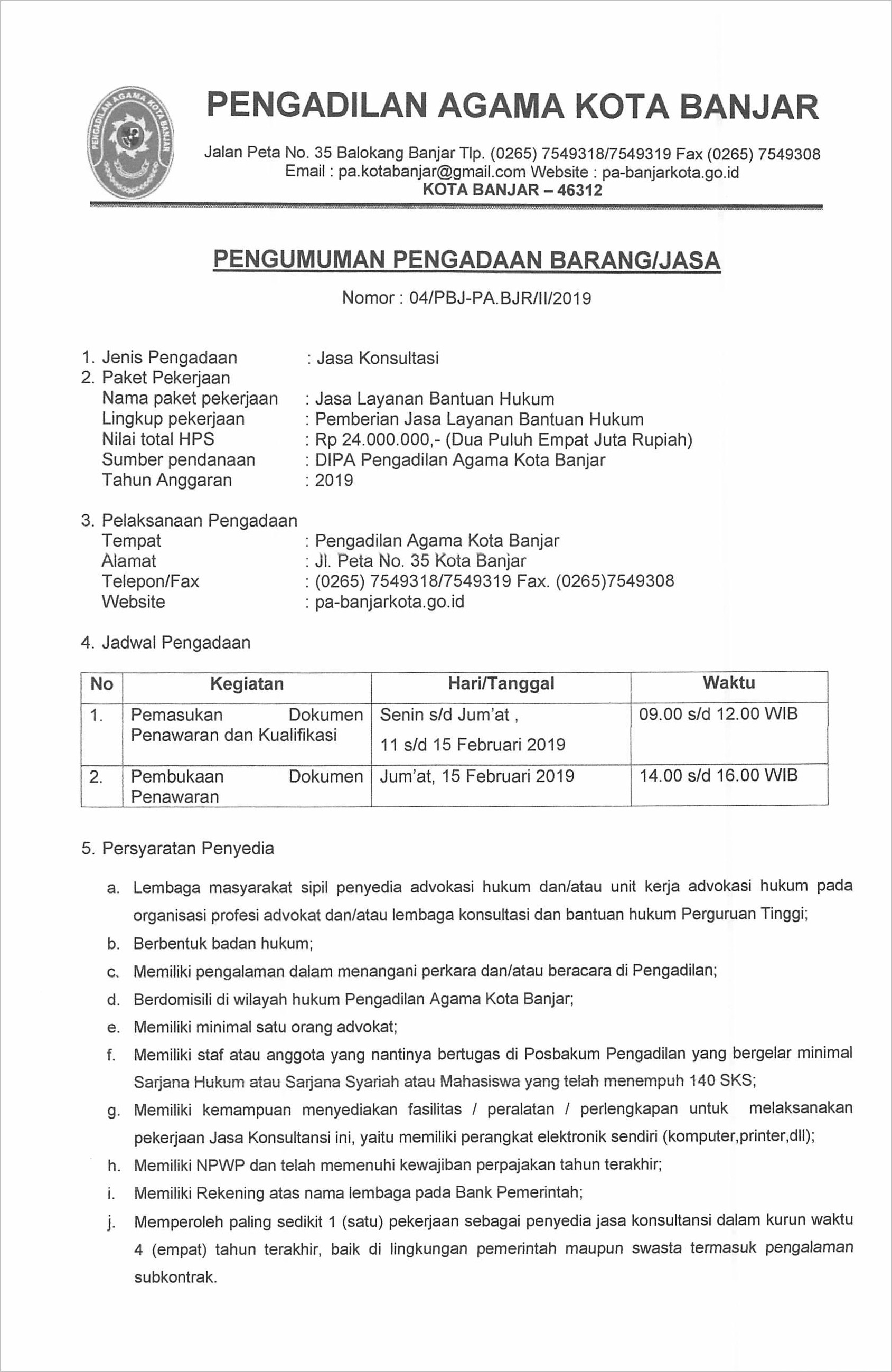 Contoh Surat Lamaran Pemkot Banjar Jawa Barat Tahun 2019