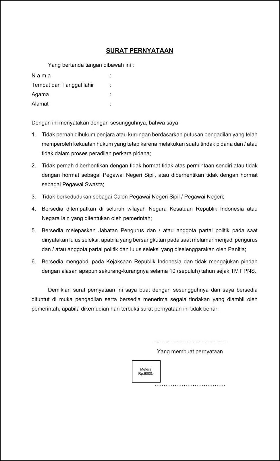 Contoh Surat Lamaran Pengemudi Pengawal Tahanan