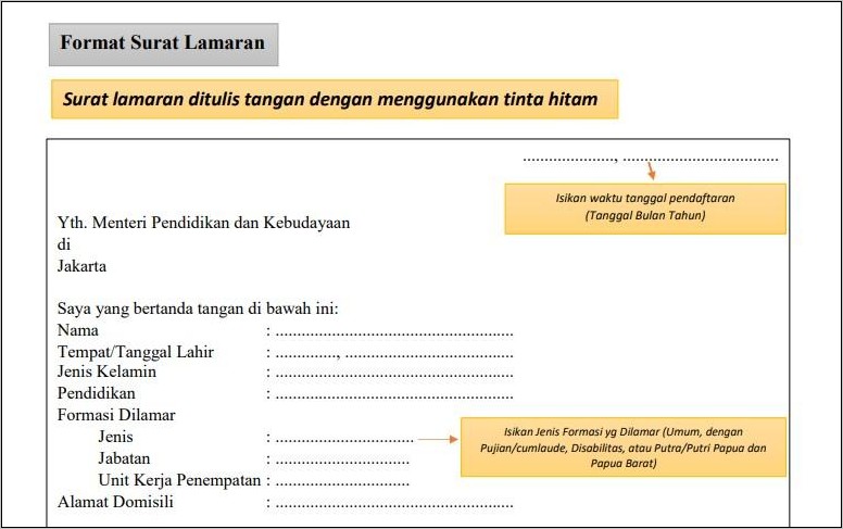 Contoh Surat Lamaran Pns Lombok Tengah