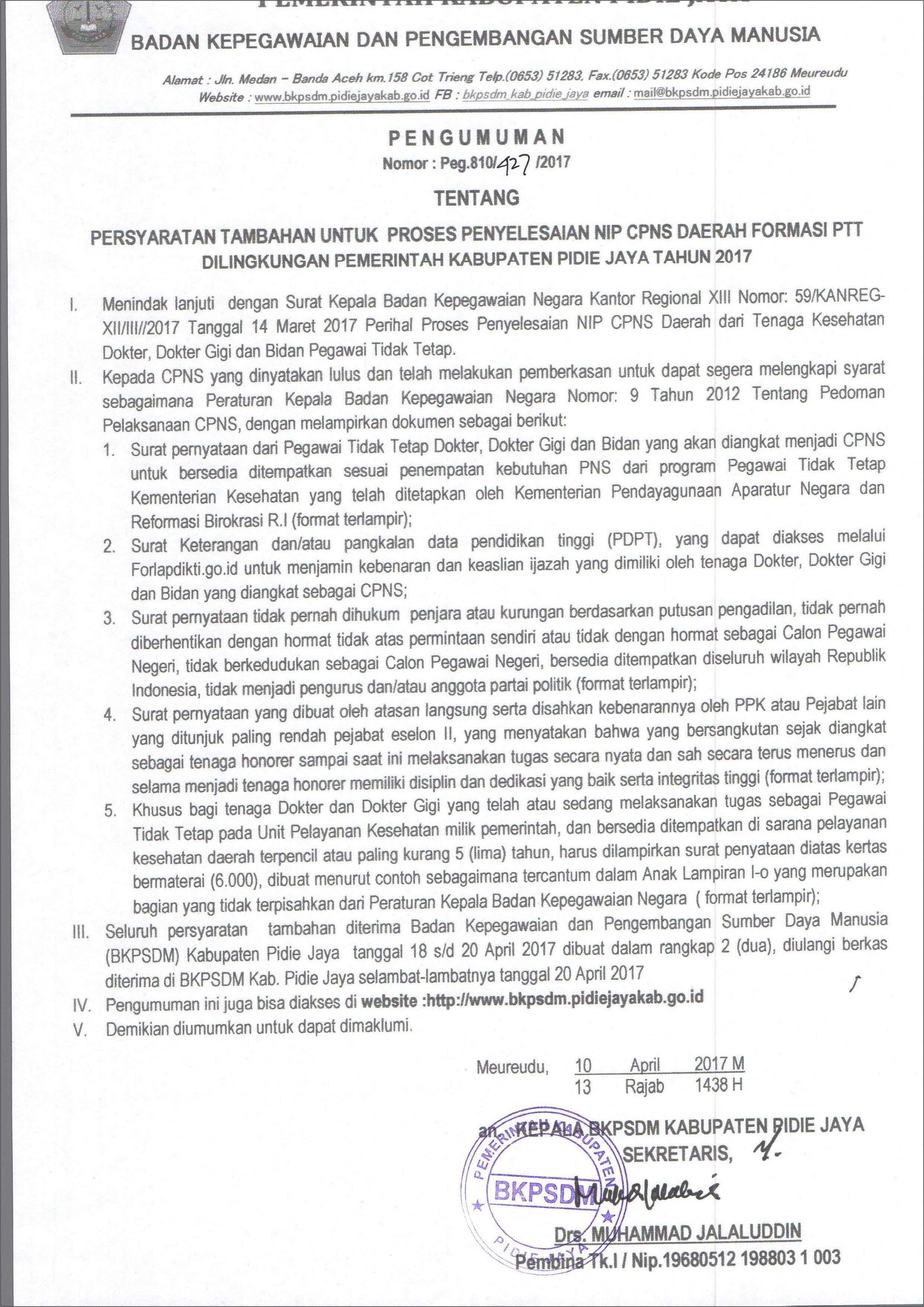 Contoh Surat Lamaran Ptt Pk Prov Jatim