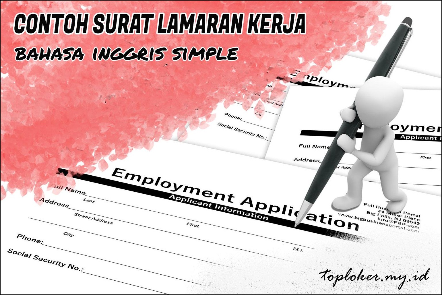 Contoh Surat Lamaran Simple Bahasa Indonesia