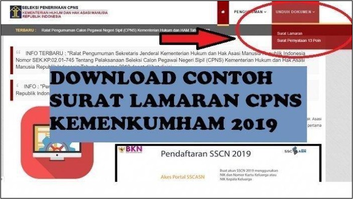 Contoh Surat Lamaran Untuk Bkn