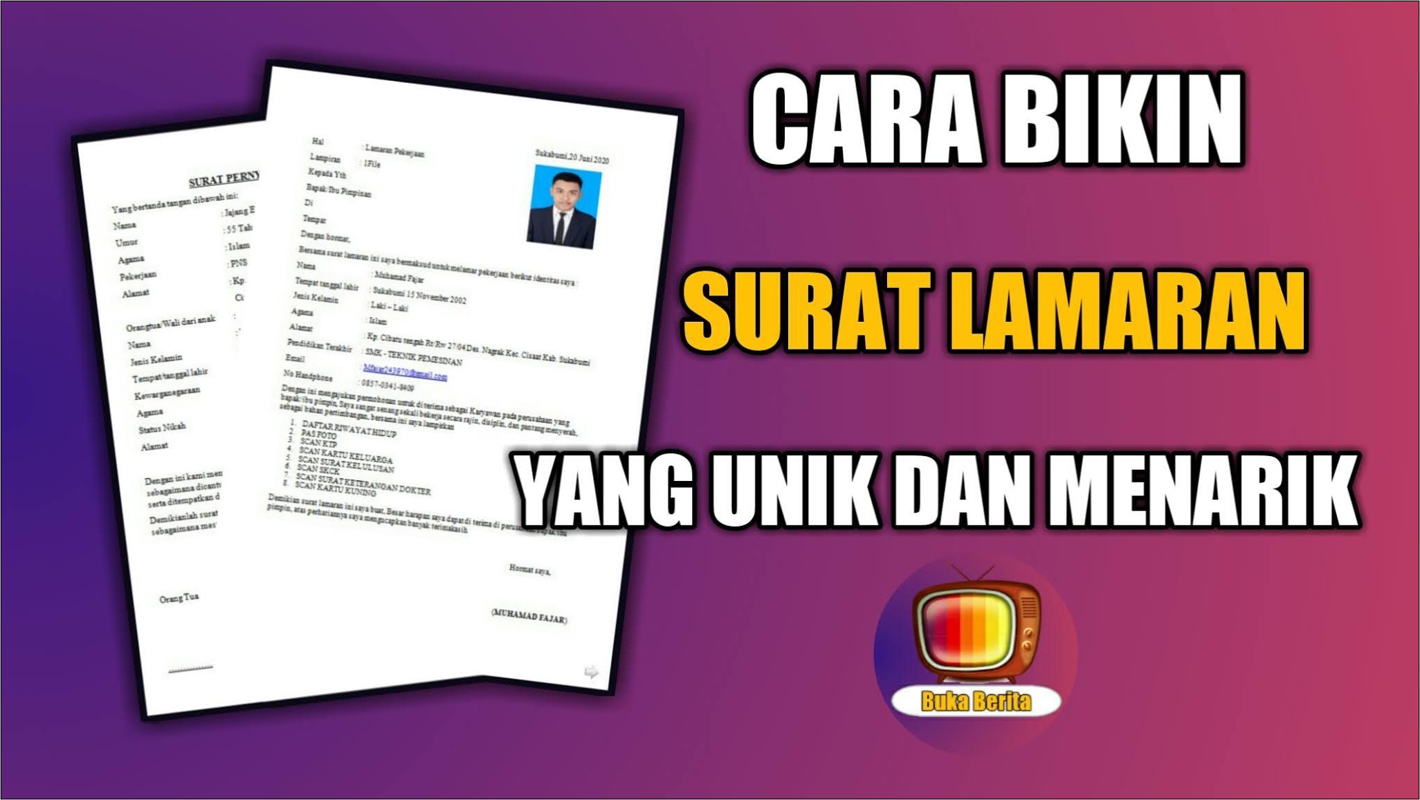 Contoh Surat Lamaran Yang Unik