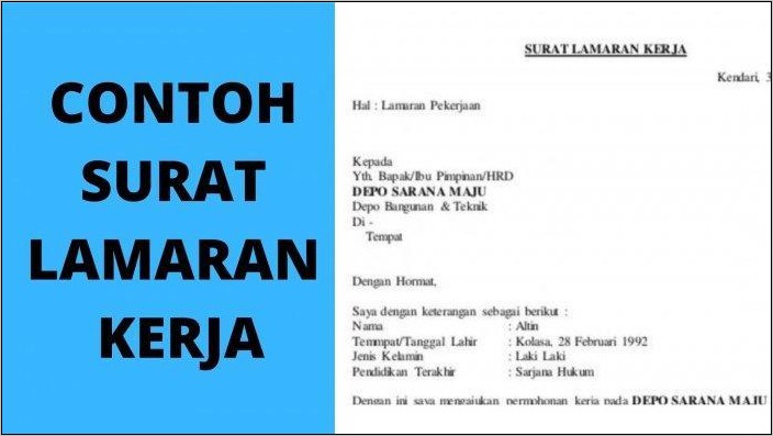 Contoh Surat Lowongan Pekerjaan Bahasa Indonesia