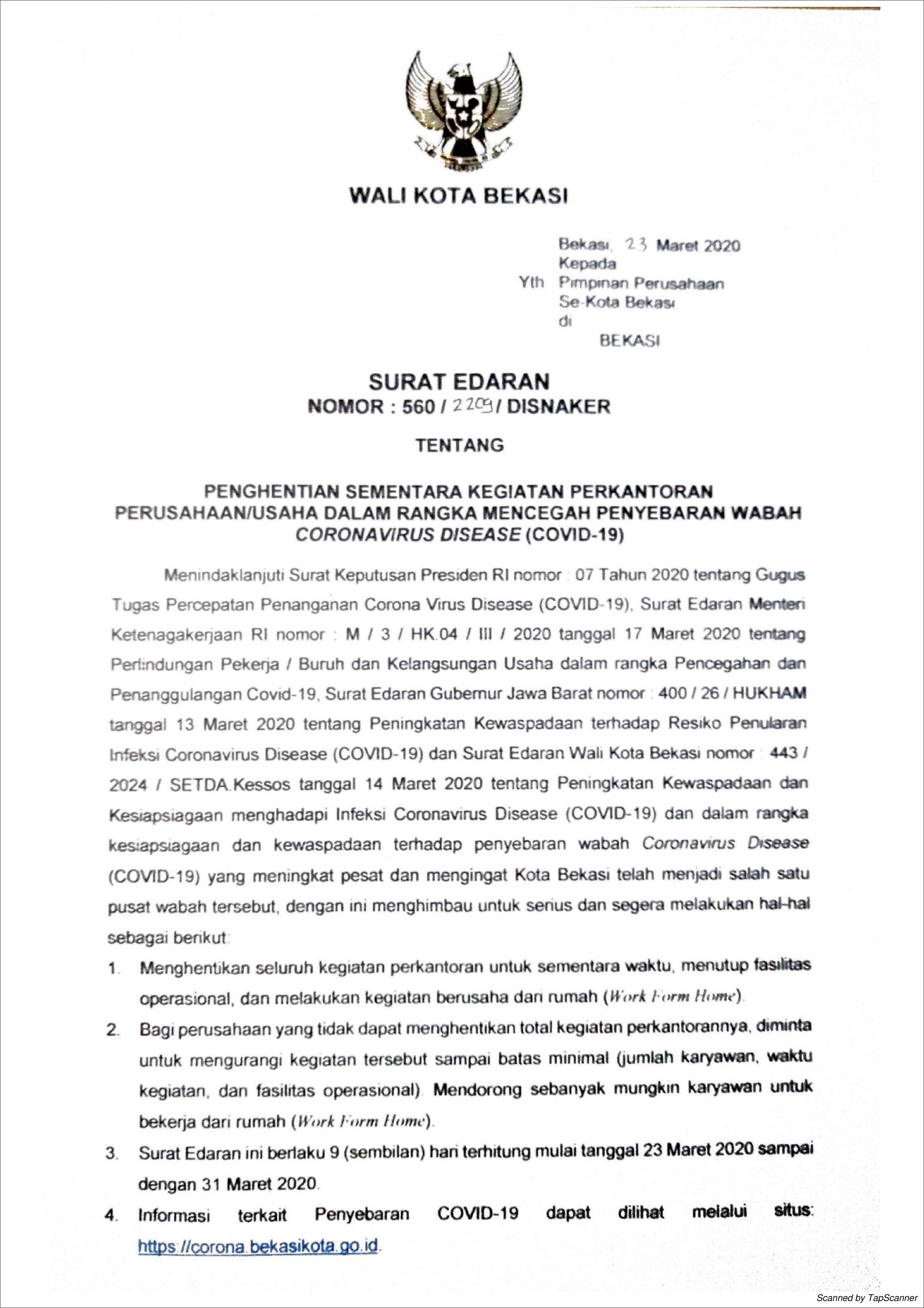 Contoh Surat Pemberitahuan Pemberhentian Pekerjaan