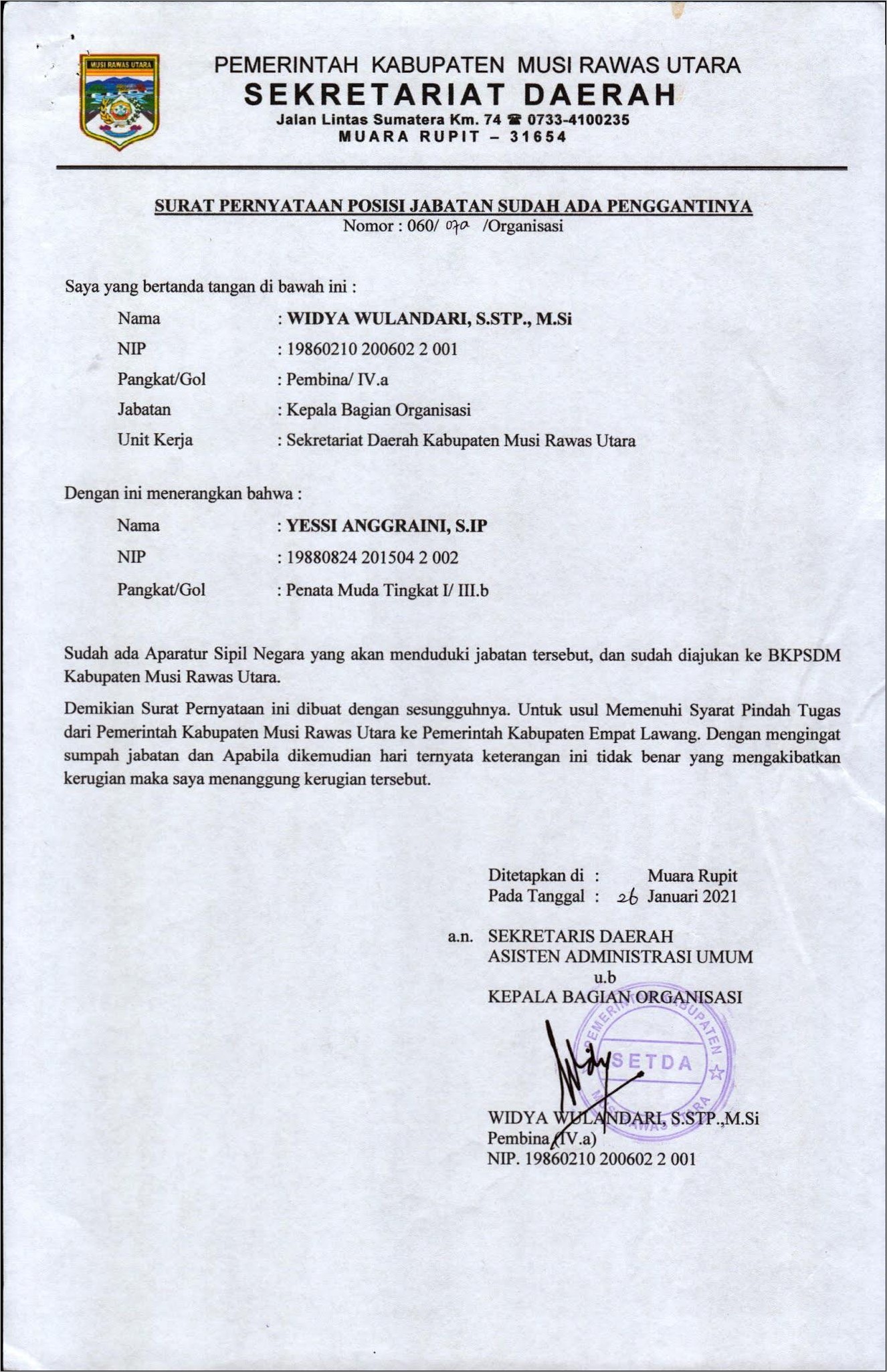 Contoh Surat Pemberitahuan Penempatan Kerja