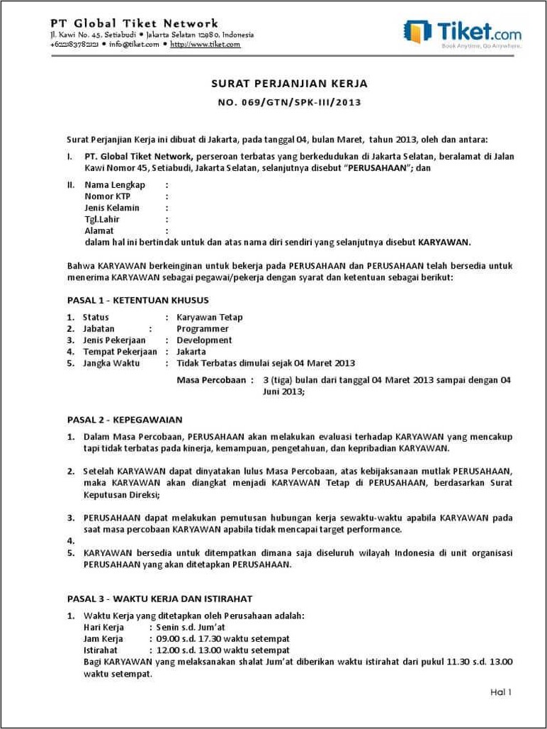Contoh Surat Pemutusan Kontrak Kerja Cleaning Service