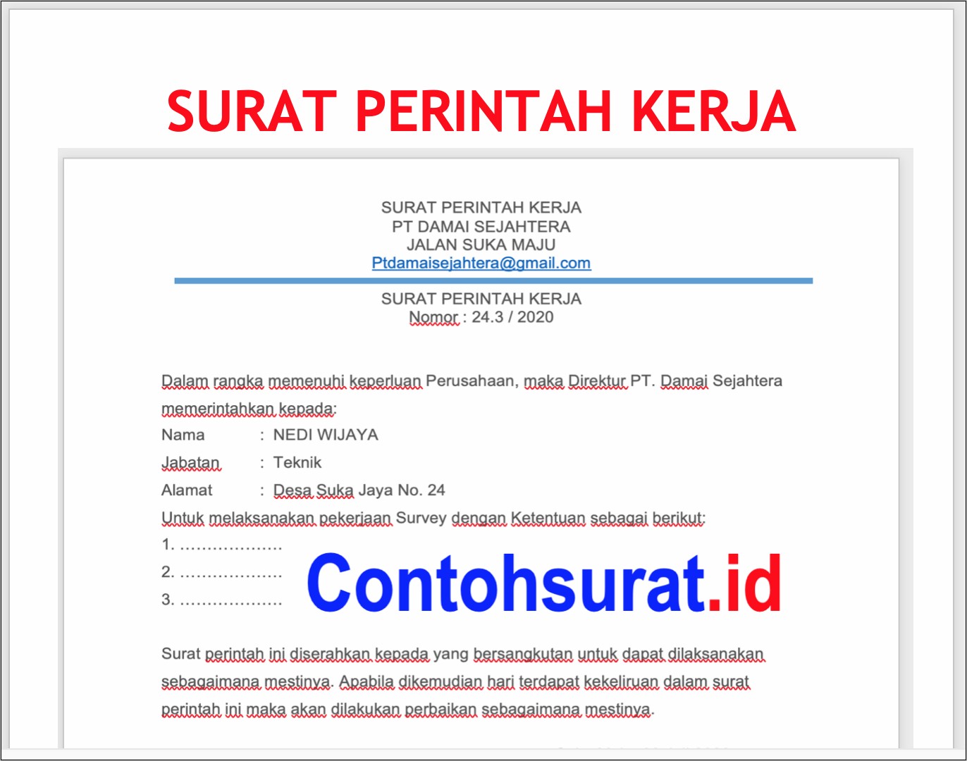Contoh Surat Perintah Kerja Dalam Bahasa Jawa