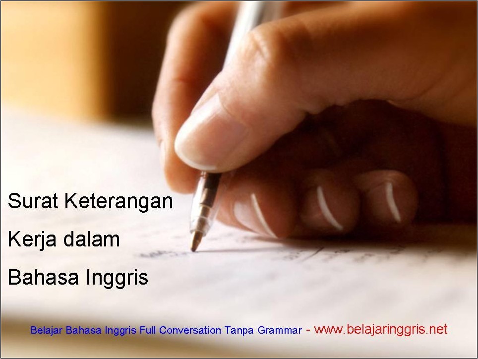 Contoh Surat Perintah Kerja Inggris