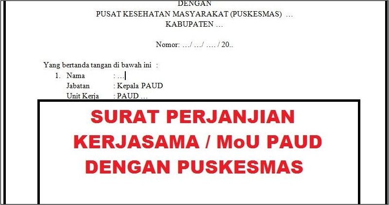 Contoh Surat Perjanjian Kerja Editab E