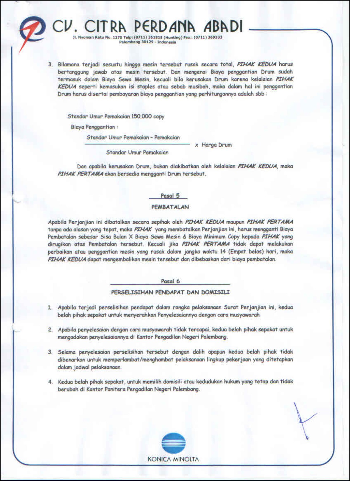 Contoh Surat Perjanjian Kerja Sama Jasa Fotocopy
