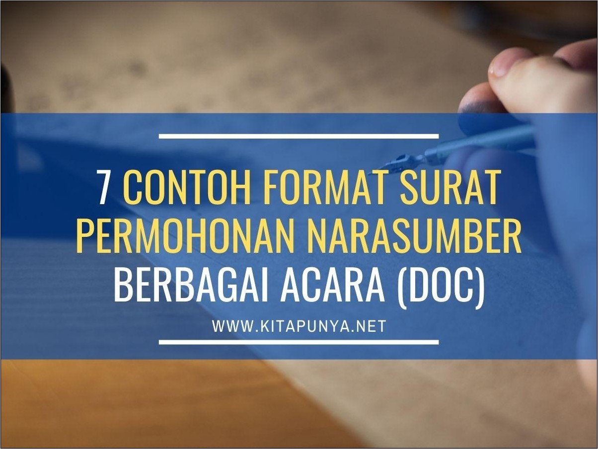 Contoh Surat Permintaan Narasumber Etos Kerja Asn