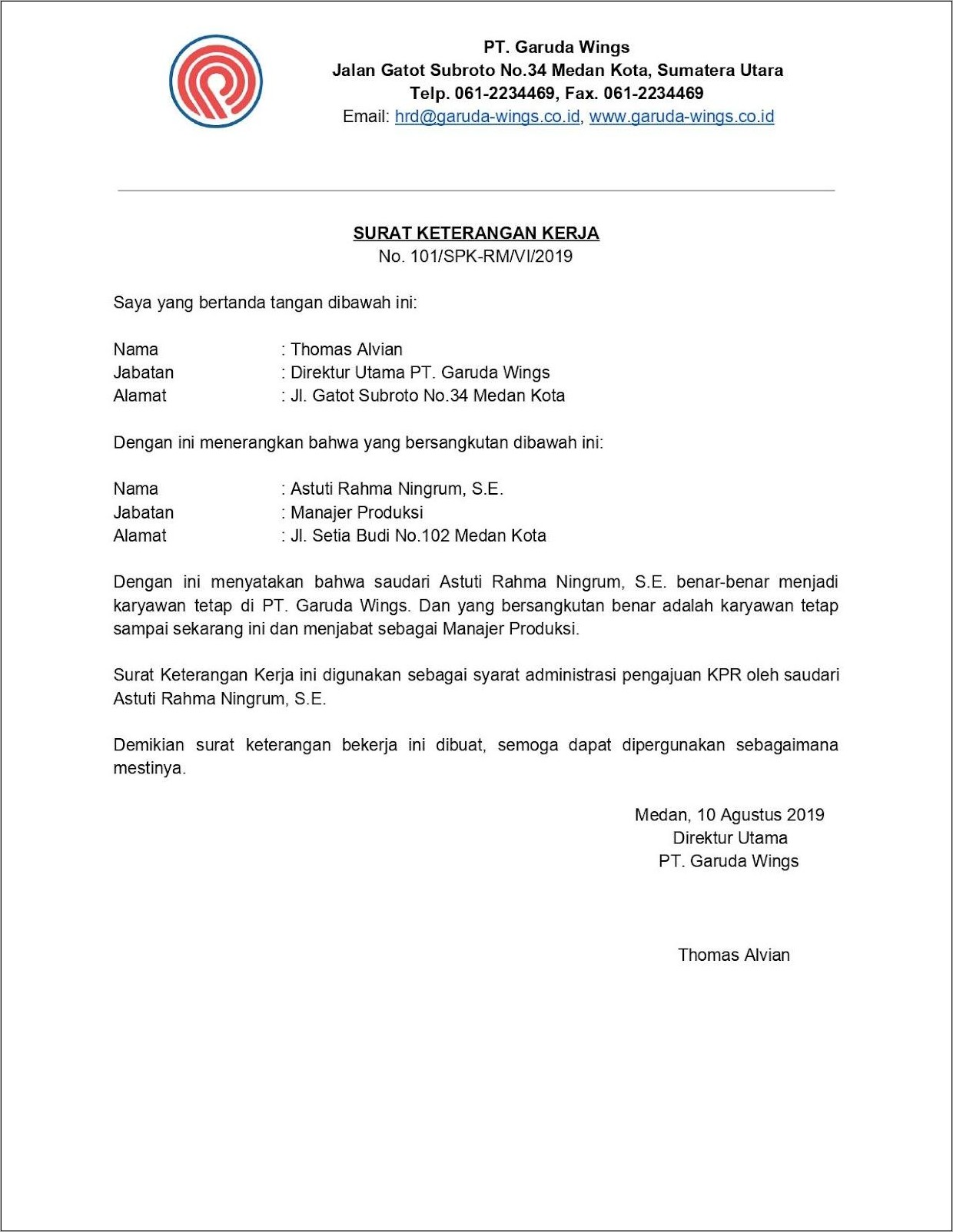 Contoh Surat Permohonan Madih Bekerja