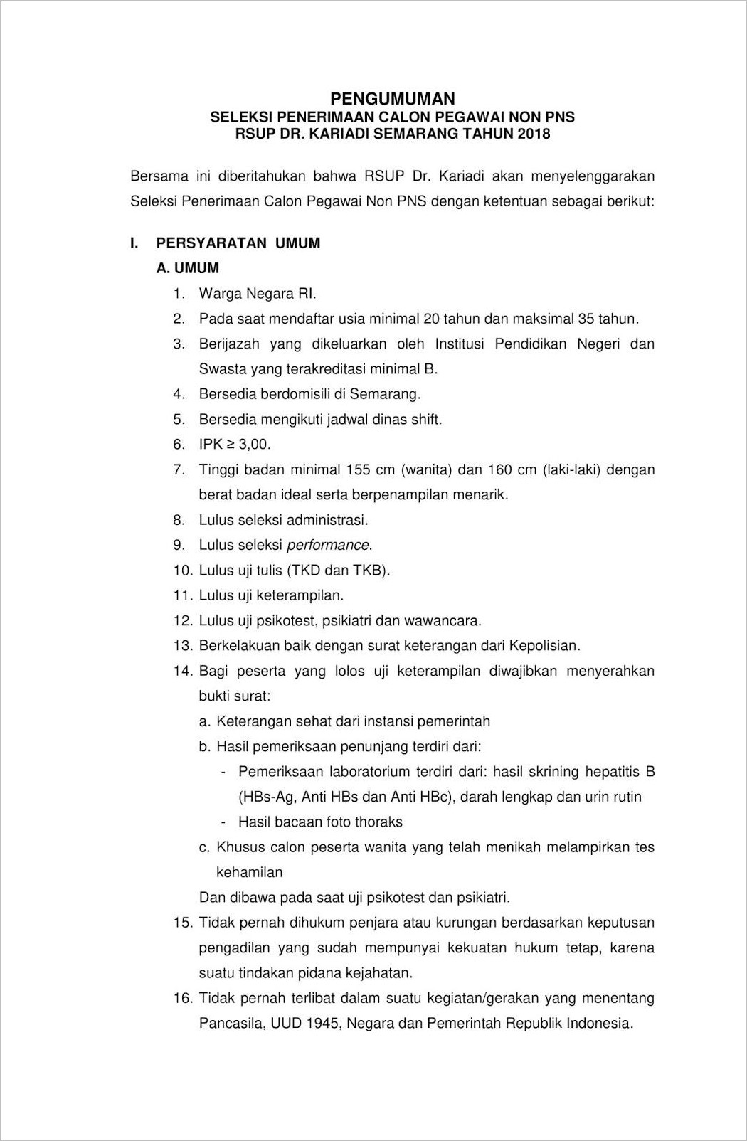 Contoh Surat Pernyataan Kerja Rskariadi