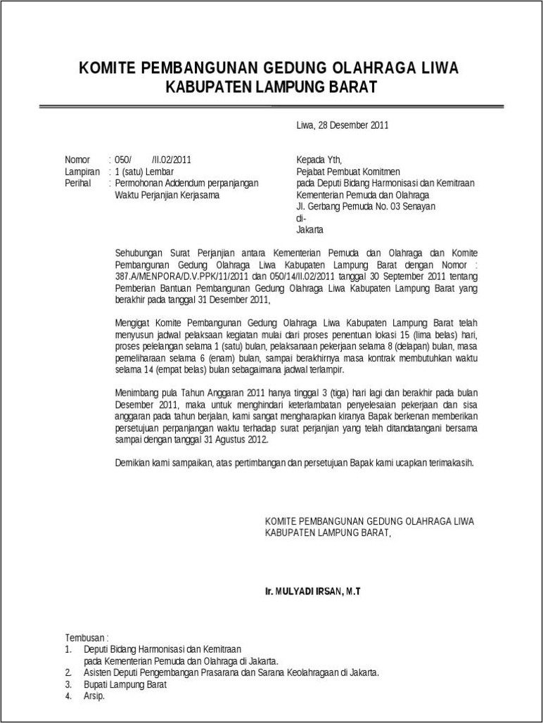 Contoh Surat Perpanjang Kerja