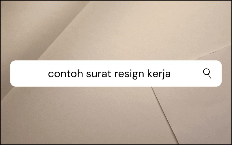 Contoh Surat Resain Pekerjaan