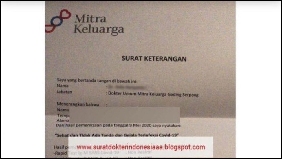 Contoh Surat Rolling Kerja