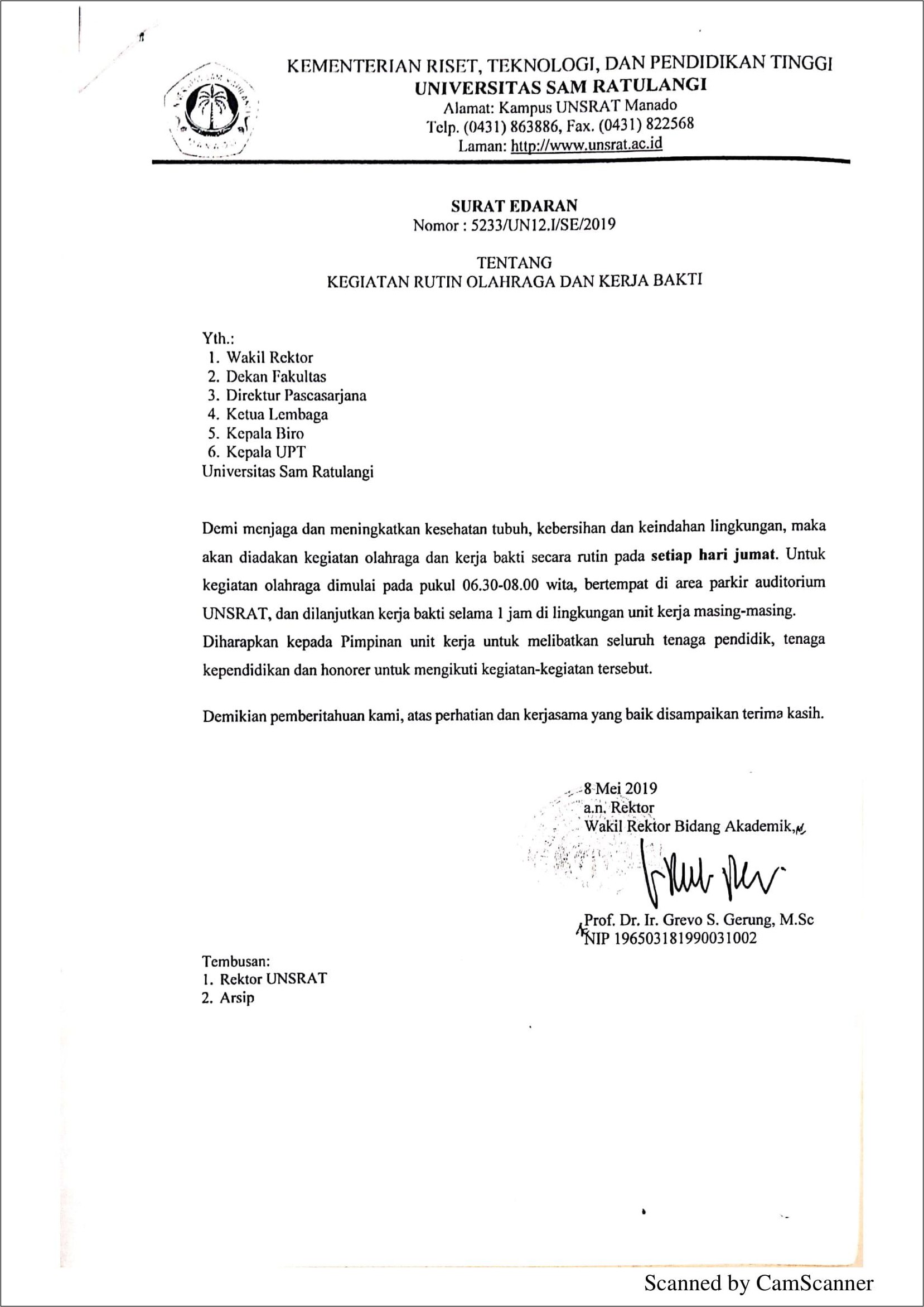 Contoh Surat Tidak Kerja Bakti