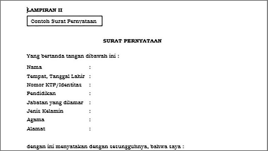 Download Contoh Surat Lamaran Cpns Untuk Bupati
