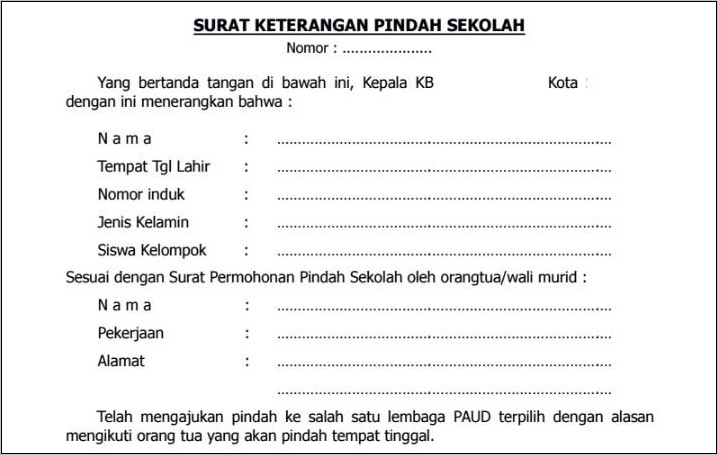 Itu Adalh Contoh Surat Pindah Kerja