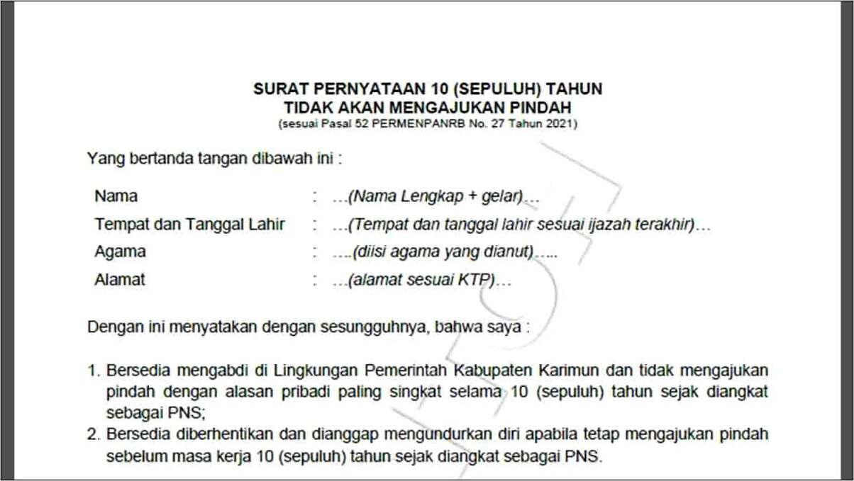 10 Contoh Surat Pernyataan