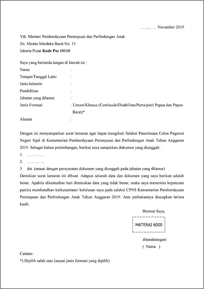 Contoh Draft Permohonan Legalisir Surat Ke Bkpm Jakarta