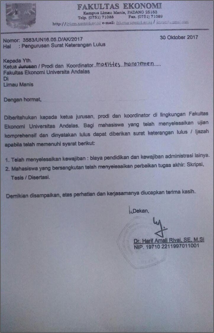Contoh Format Surat Keterangan Ektp Kota Padang Doc