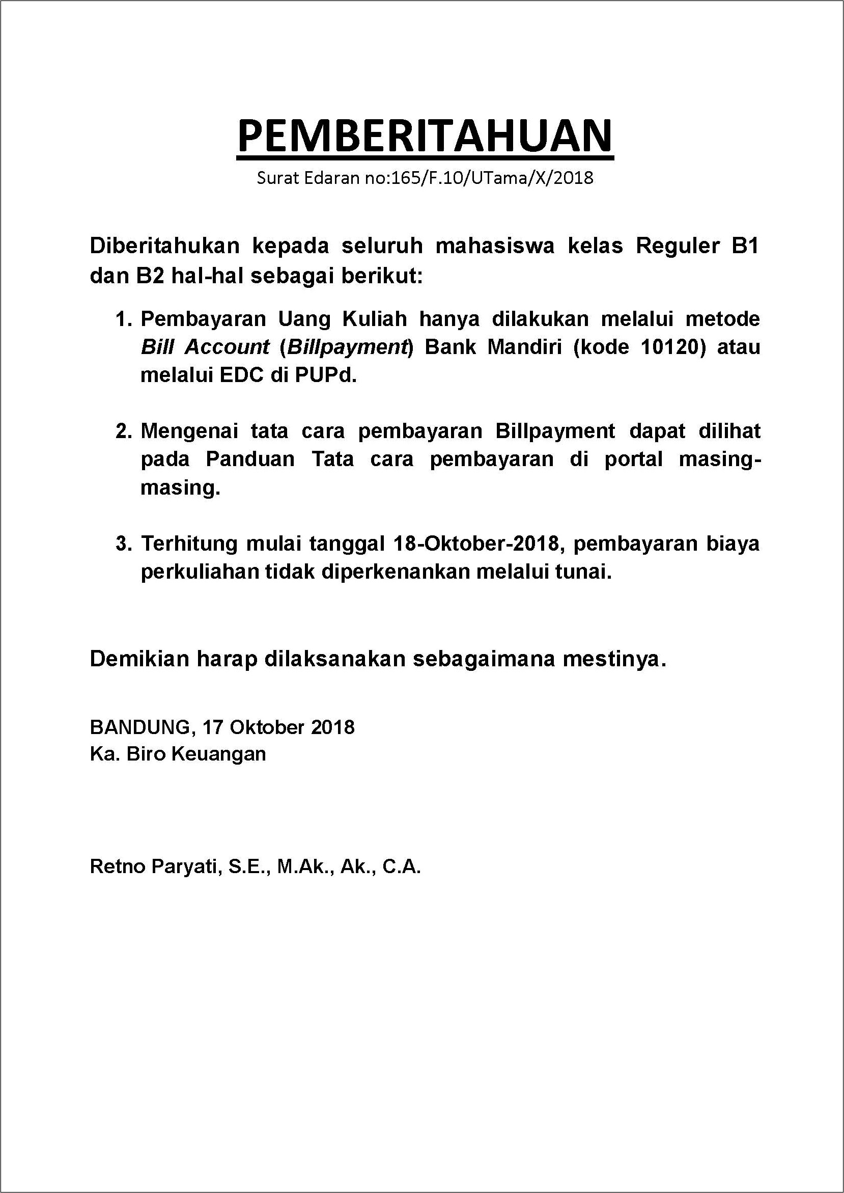 Contoh Format Surat Pernyataan Membayar Ukt Isi Surakarta Download
