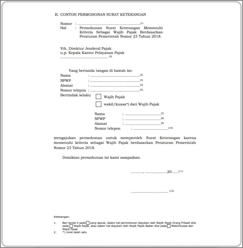Contoh Format Surat Pernyataan Penetapan Pemungutan Tambahan Pajak 10
