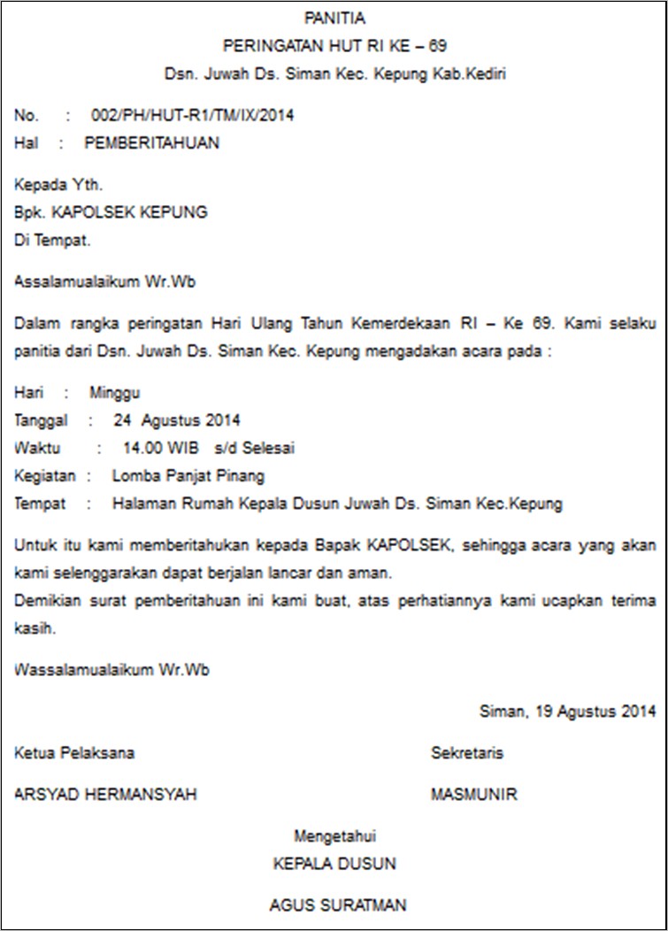 Contoh Sampul Depan Surat Permohonan Izin Kegiatan Risma Di Rt Surat Permohonan Desain 