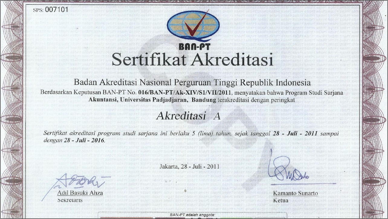 Contoh Surat Keterangan Anggota Visit Akreditasi