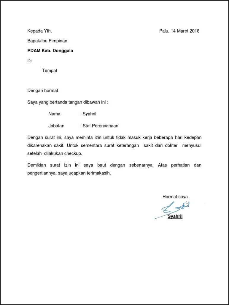 Contoh Surat Keterangan Dokter Stres