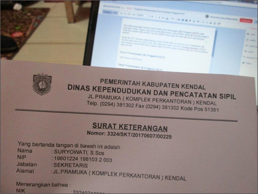 Contoh Surat Keterangan E Ktp