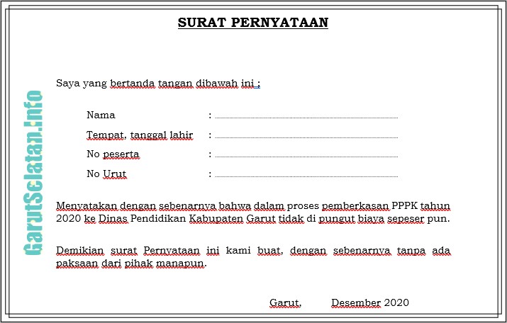 Contoh Surat Keterangan Gaji Setahun