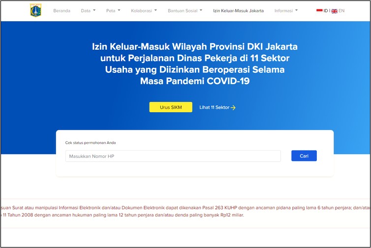 Contoh Surat Keterangan Izin Tidak Bisa Diterbitkan