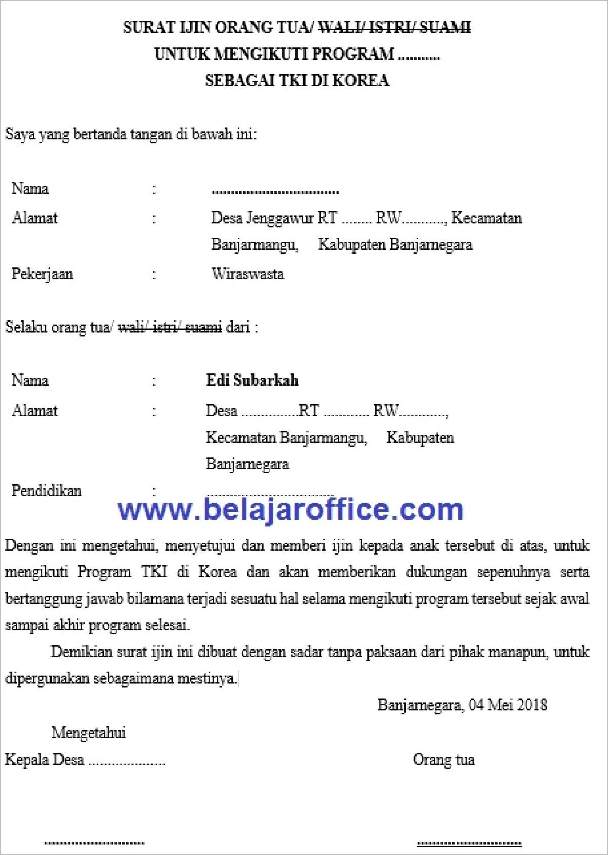 Contoh Surat Keterangan Kerjaabout Blank