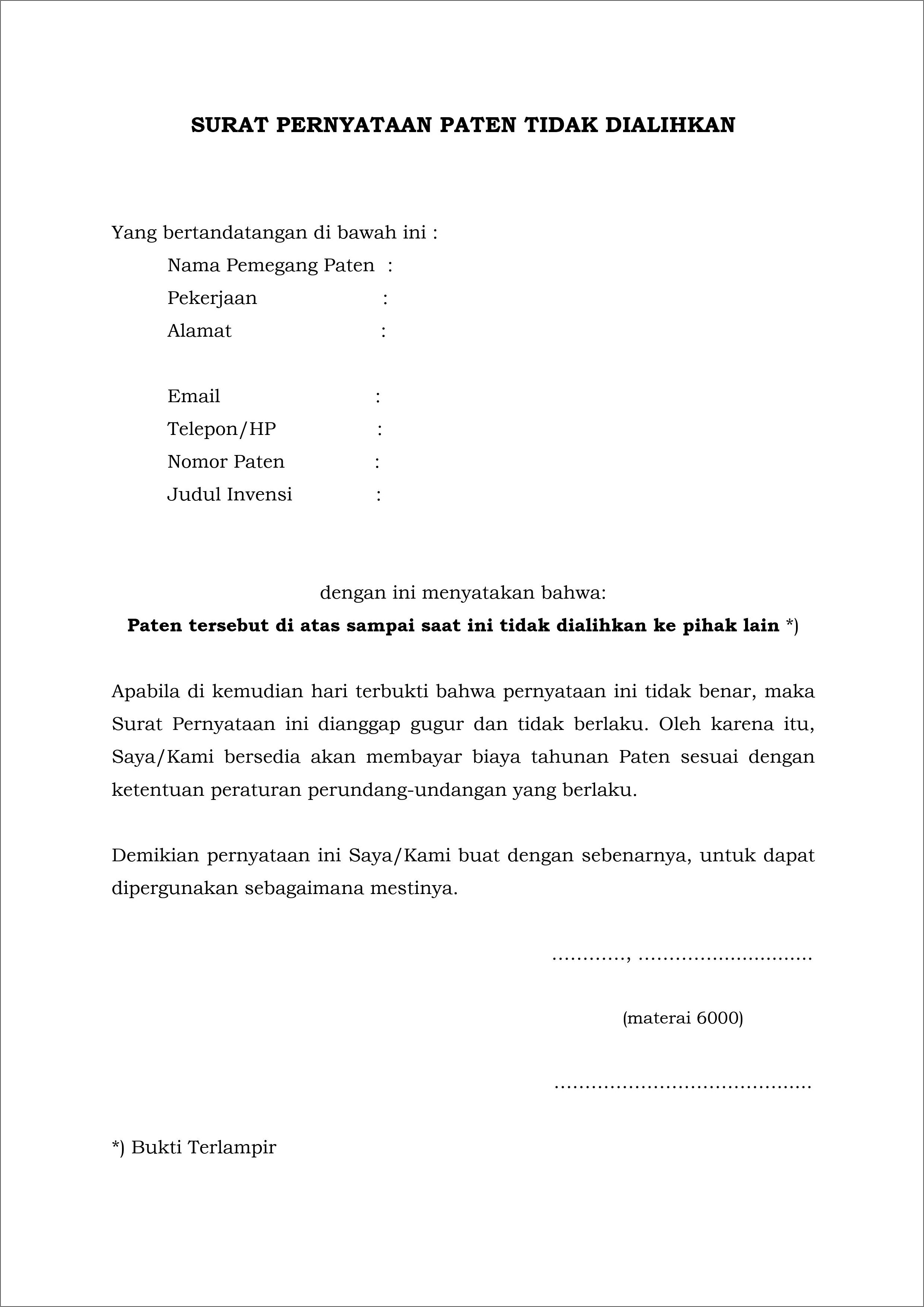 Contoh Surat Keterangan Klaim Kerjasama