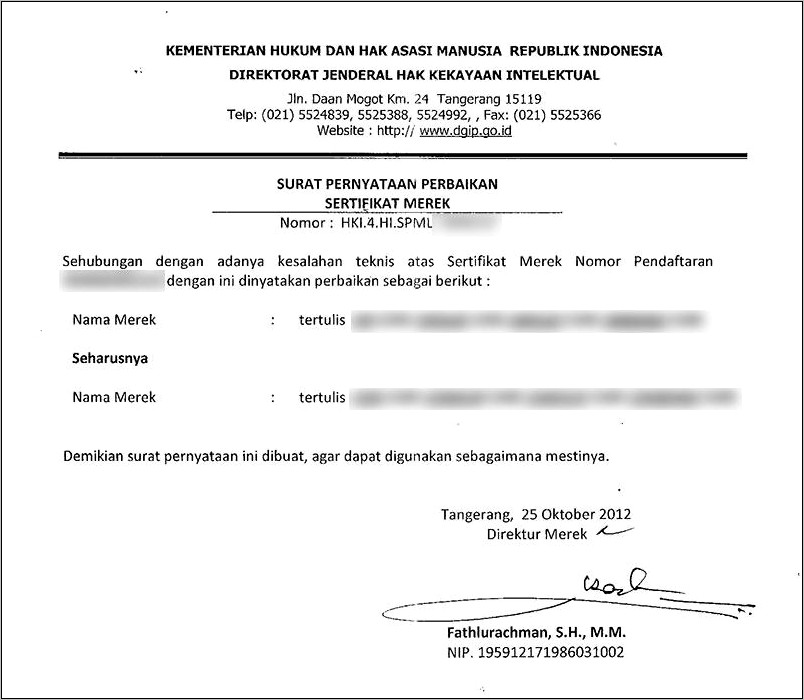 Contoh Surat Keterangan Konfirmasi Pembayaran