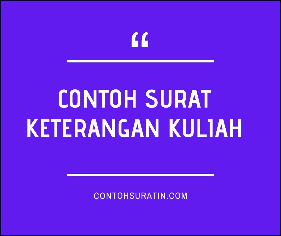 Contoh Surat Keterangan Ktif Kuliaha