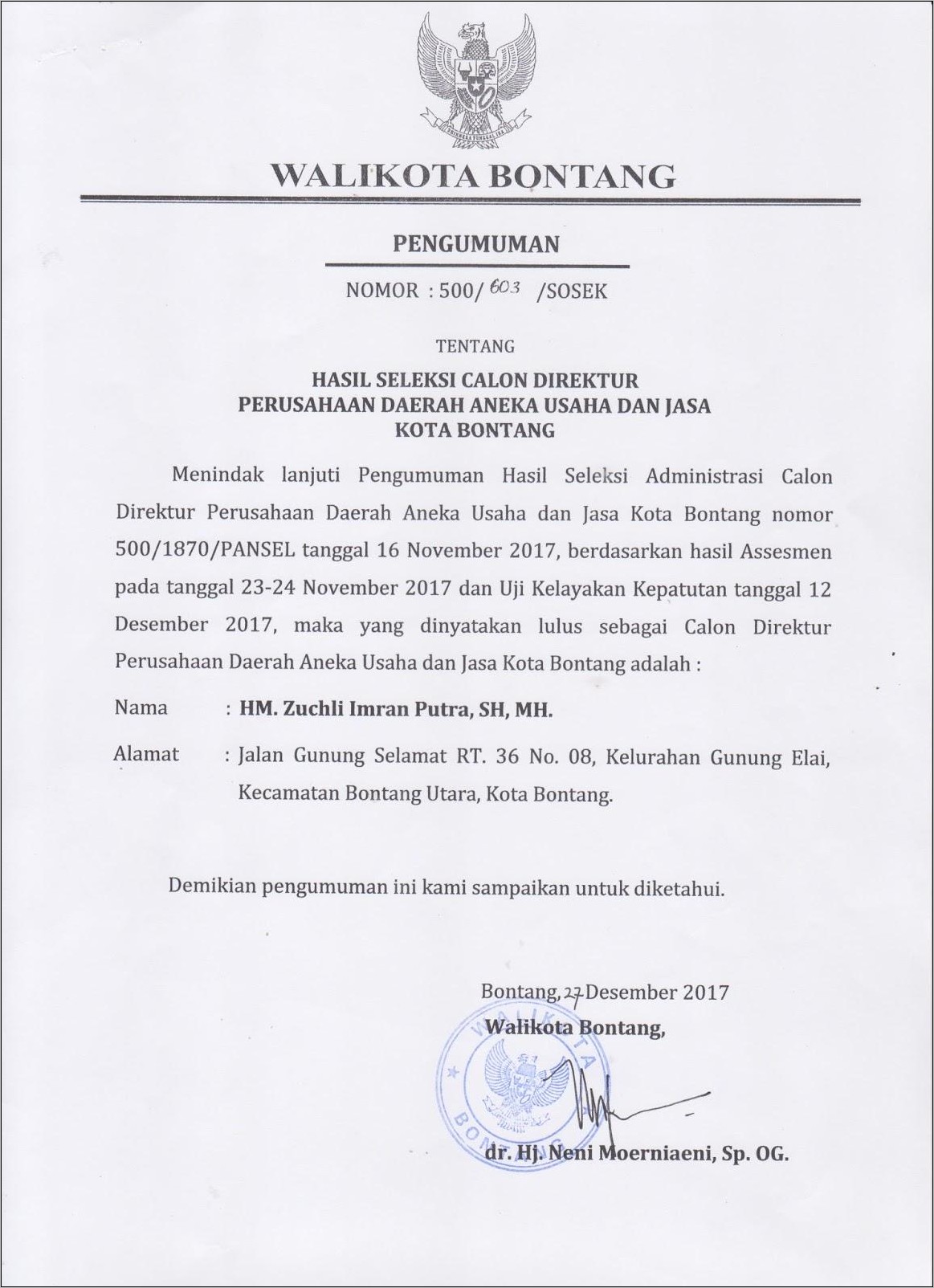 Contoh Surat Keterangan Lulus Uji Kelayakan Dan Kepatutan