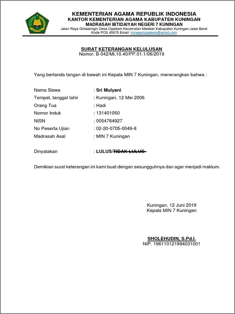 Contoh Surat Keterangan Lulus Doc Surat Keterangan Desain Contoh Surat Eqn Xbex G