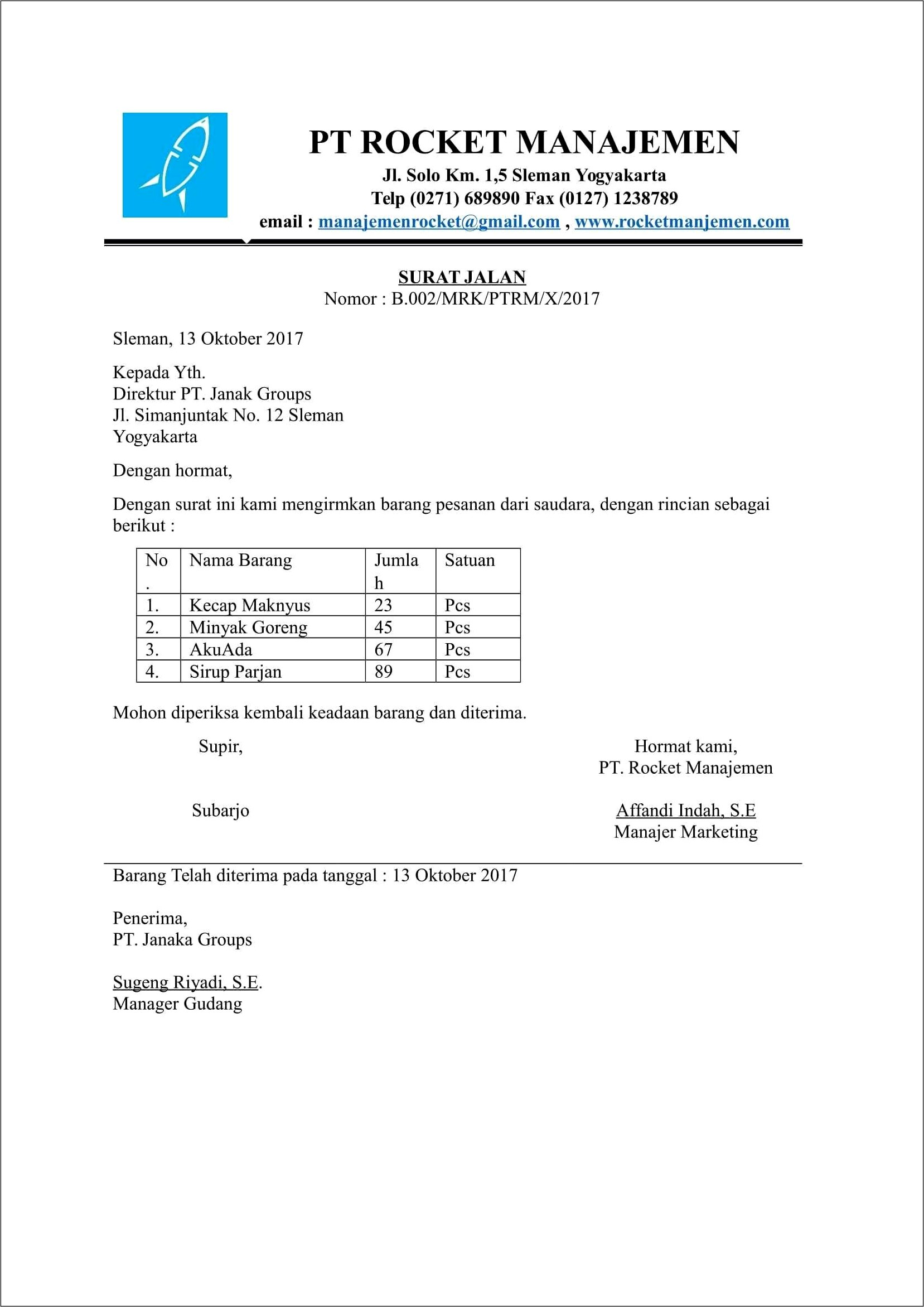 Contoh Surat Keterangan Memakai Kendaraan Dinas