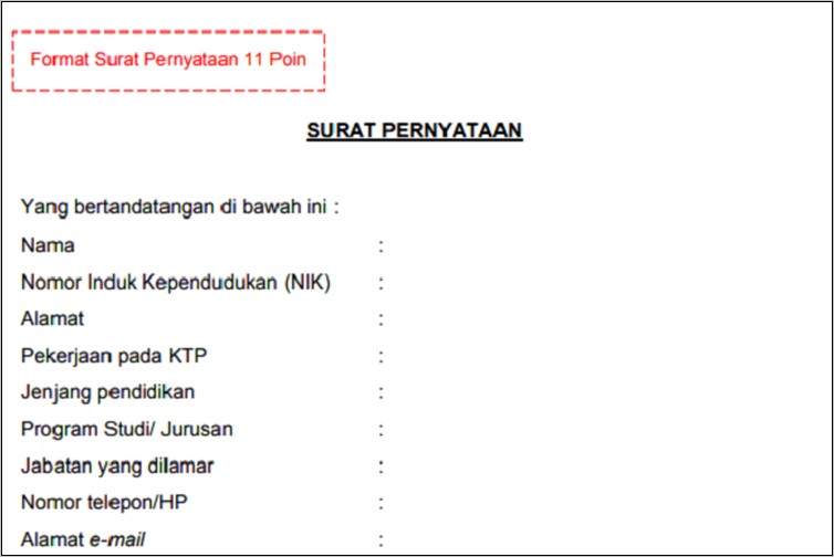 Contoh Surat Keterangan Memiliki Wawasan Nasional